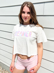  Dreamer Distressed Cropped Tee