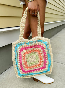  Rainbow Crochet Knit Tote Bag