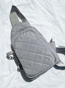  Ace - Quilted Nylon Sling Backpack: Grey