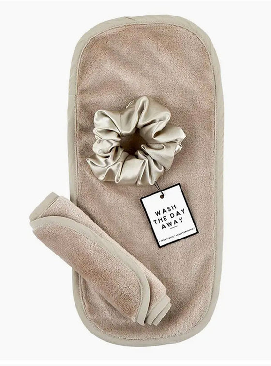 Face Cloth + Scrunchie Set In 2 Colors