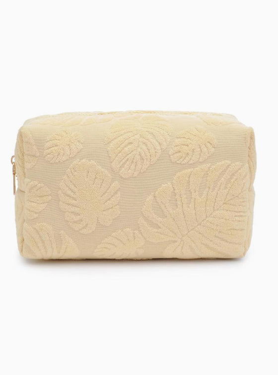 Palm Breeze Cosmetic Pouch In 3 Colors
