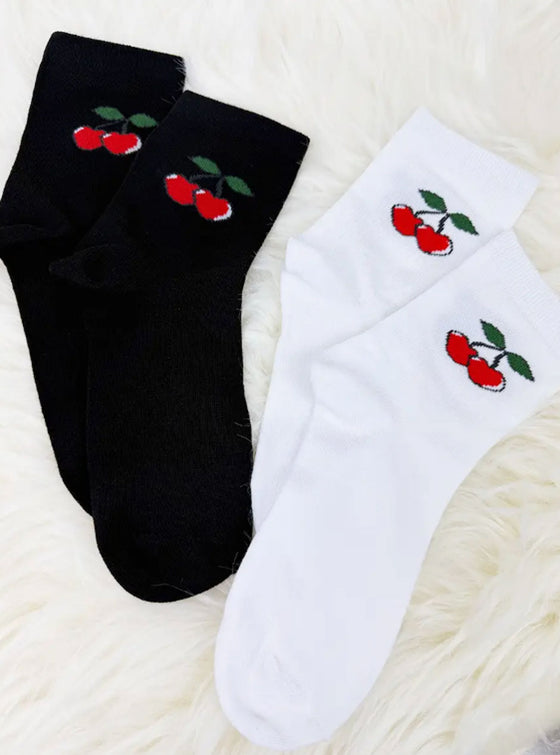 Cherry On Top Socks in 2 Colors