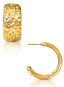  Ellie Vail Gold Robbie Hammered Hoop Earring