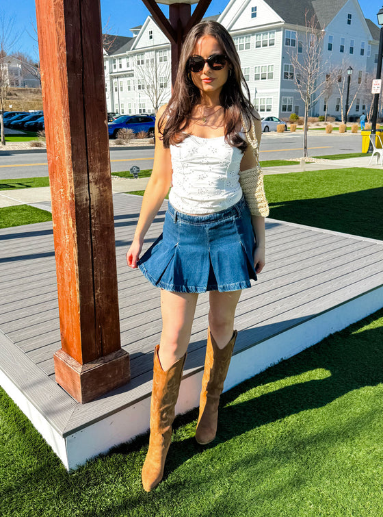 Free People Madison Ave Denim Mini 