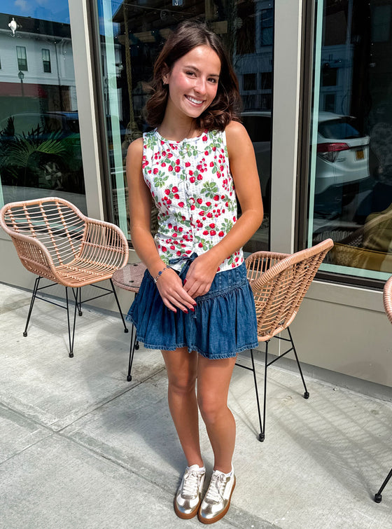 Free People Roselle Denim Mini Skirt