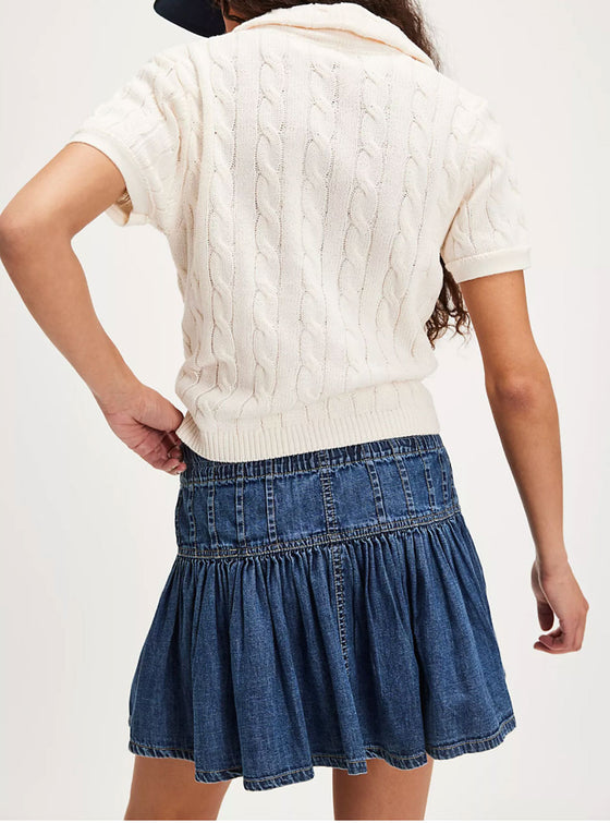 Free People Roselle Denim Mini Skirt