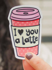  I Love You A Latte Coffee Cup Sticker