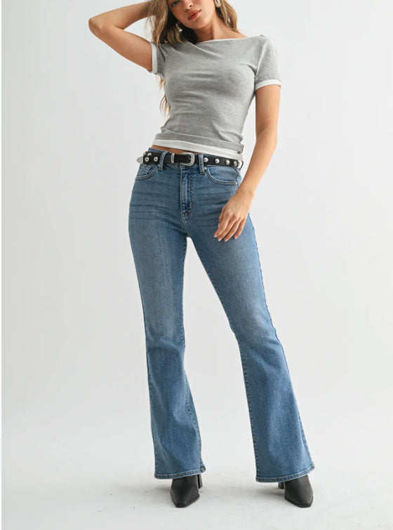 JBD Mid Rise Flare Jeans