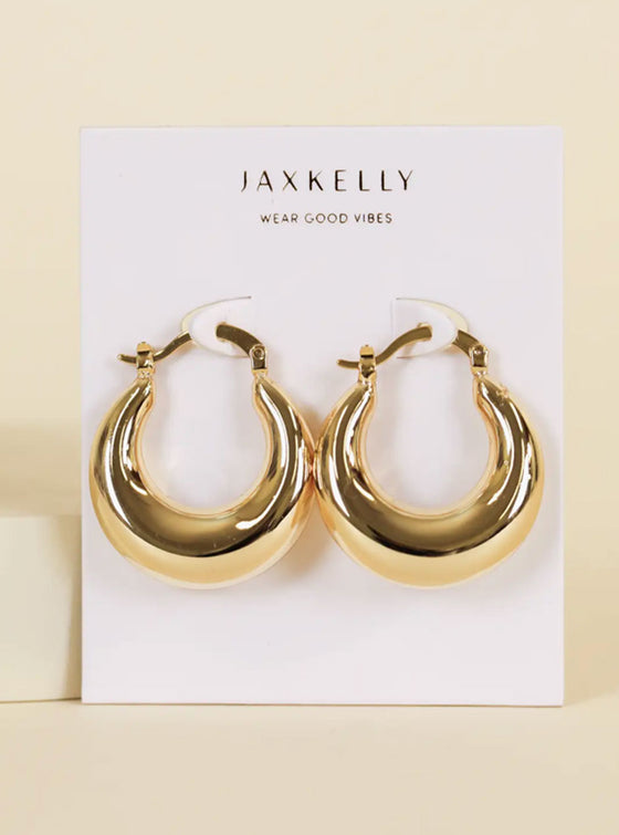 Jaxkelly Sculptural Wide Hoop Earrings