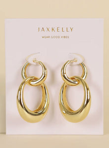  Jaxkelly Coupled Gold Hoop Earrings