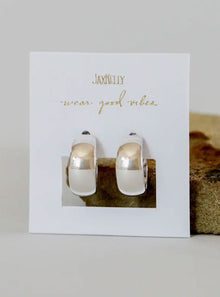  Jaxkelly Silver Wide Hoop Earrings