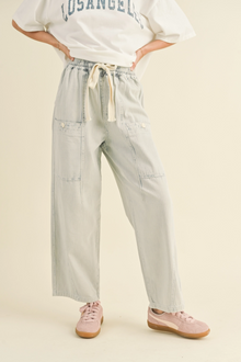  By The Campfire Stripe Barrel Pants
