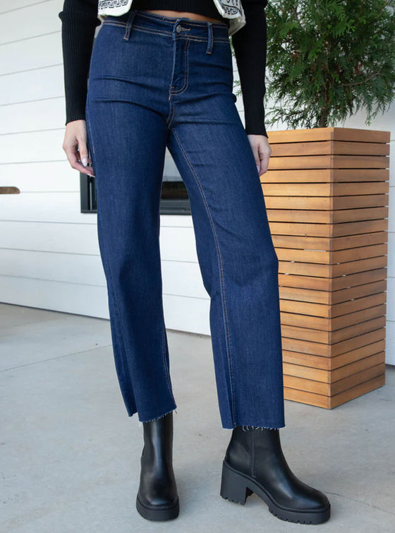 Vervet Olivia High Rise Crop Wide Jeans