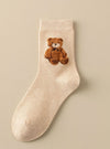 Snuggle Bear Socks In 3 Colors