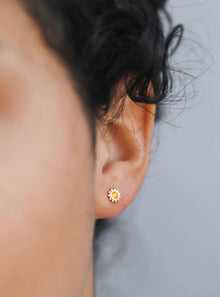  JaxKelly Sun Studs - Amber -  Earring