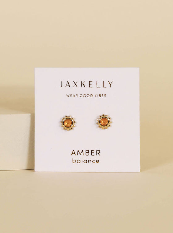 JaxKelly Sun Studs - Amber -  Earring