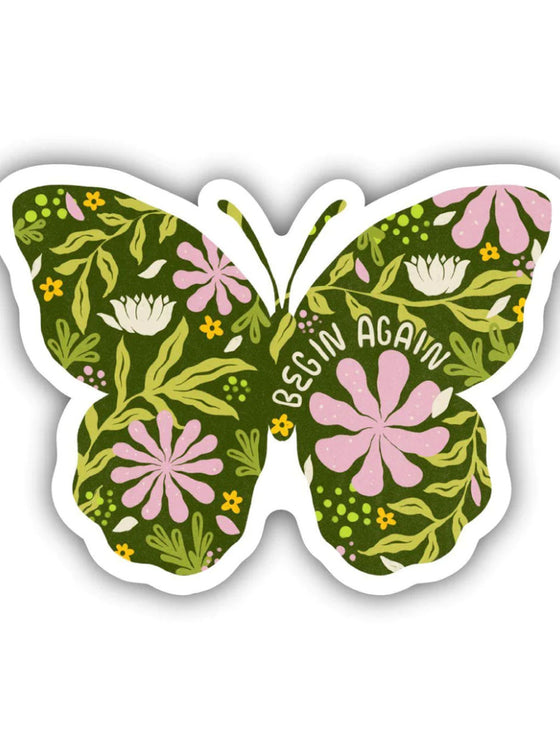 Begin Again Butterfly Sticker