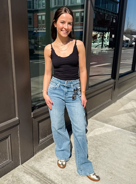 Vervet Olivia High Rise Belt Wide Jeans