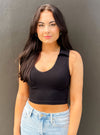 Nikibiki Ribbed Knit Polo Neck Top in 2 Colors
