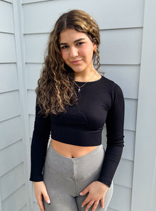  Nikibiki Ribbed Cropped Long Sleeve Top In 2 Colors