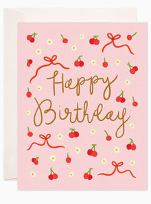  Happy Birthday Cherries Card