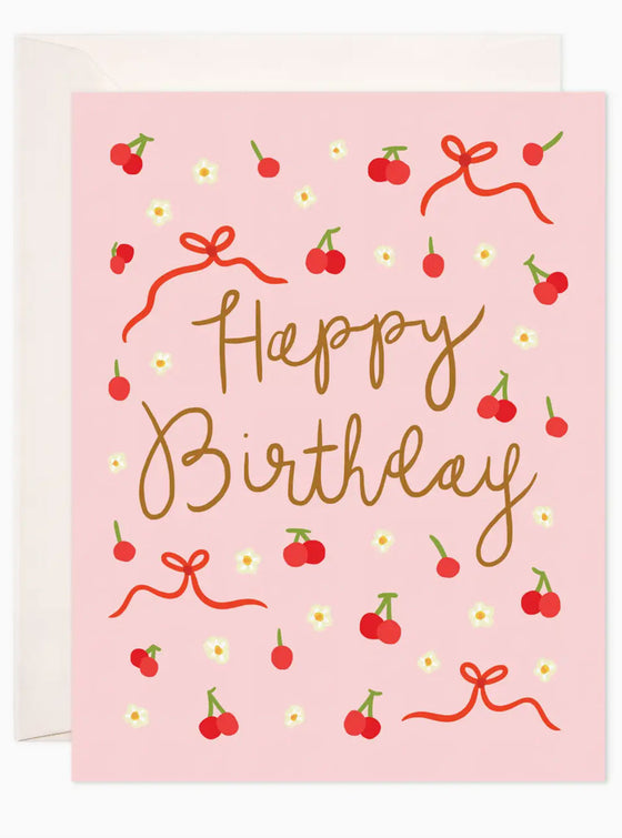 Happy Birthday Cherries Card