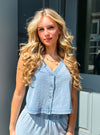 Z Supply Solace Jersey Denim Top