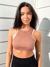 Ribbed Seamless Double Layer Cropped Tank