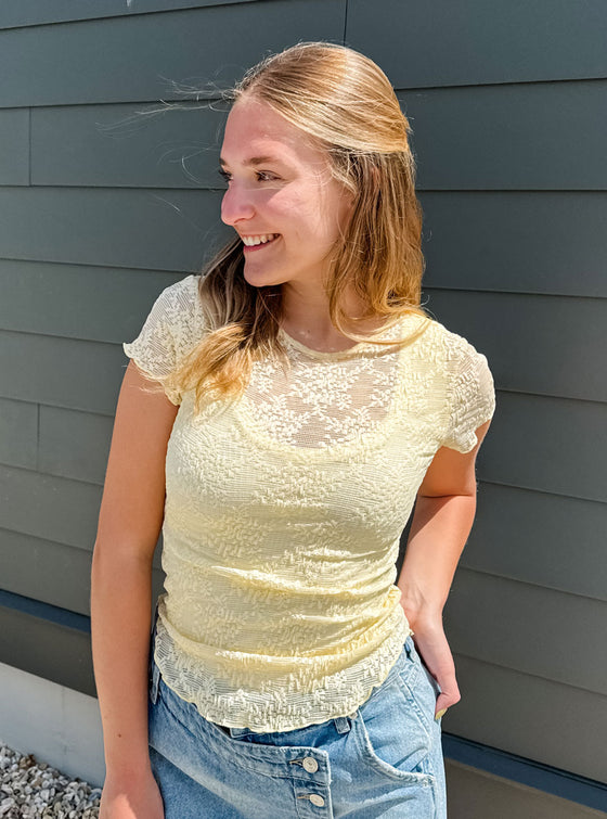 Free People Ready Go Lace Tee in 2 Colors