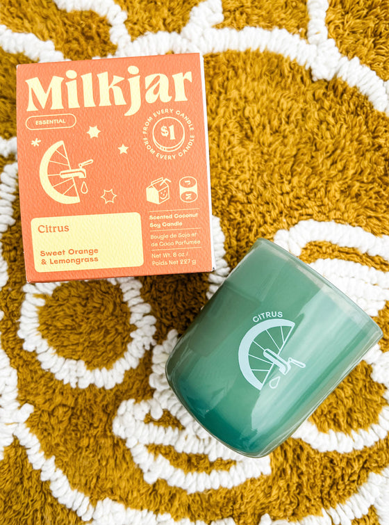 MilkJar Essential Soy Candle in 7 Scents