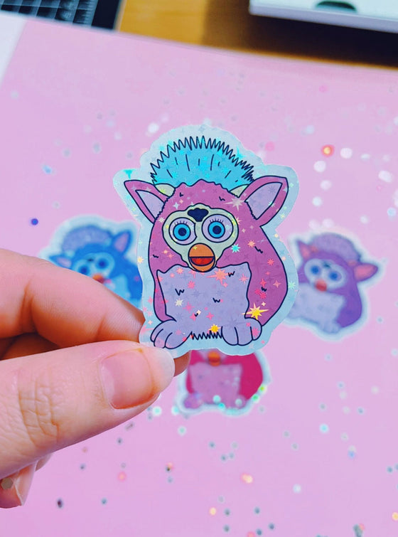 Holographic Furby Sticker