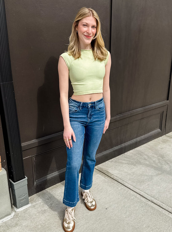 Vervet High Rise Cropped Flare Jeans