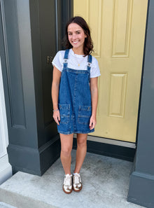 Free People Overall Smock Mini Dress