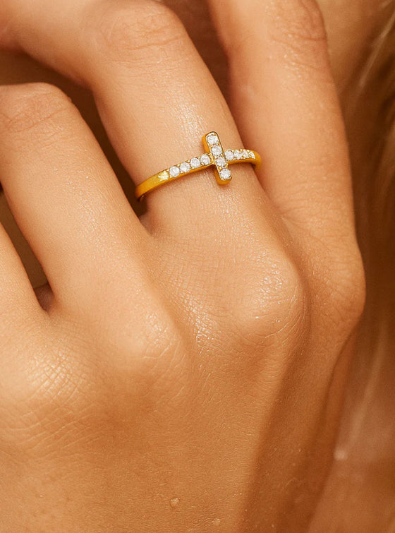 Ellie Vail Brooks Sideways Cross Ring
