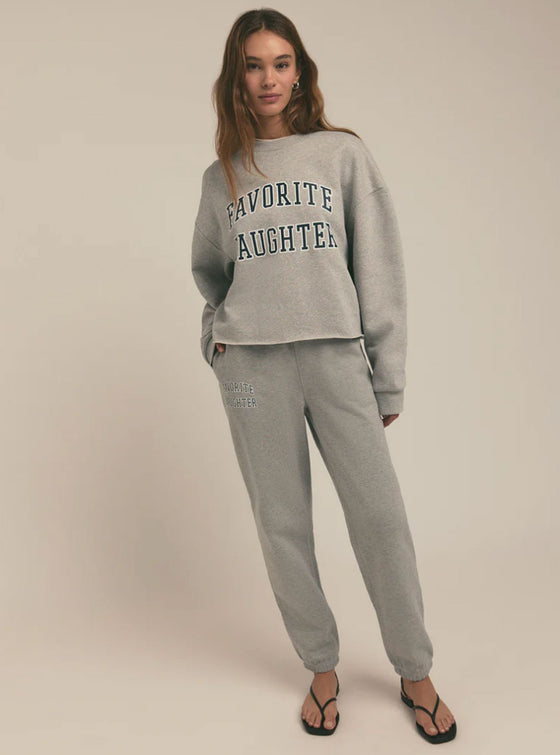 Favorite Daughter Cropped Collegiate Sweatshirt in 2 Colors
