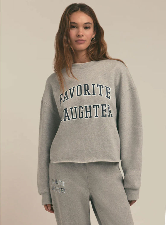 Favorite Daughter Cropped Collegiate Sweatshirt in 2 Colors