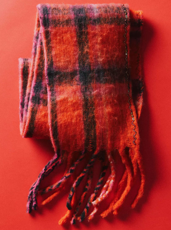 Free People Highland Plaid Skinny Scarf in 2 Colors
