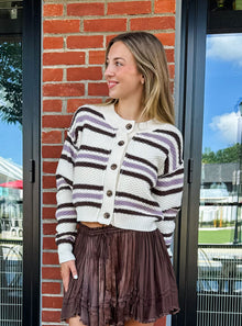  Free People Lila Stripe Cardi