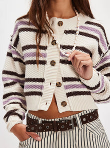  Free People Lila Stripe Cardi