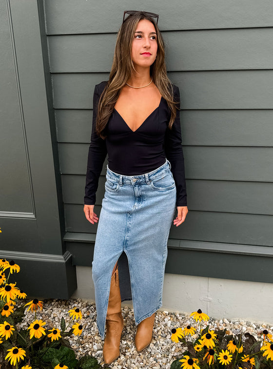 Free People Duo Corset Long Sleeve Top