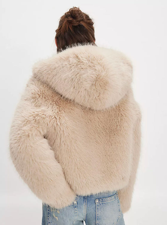Free People Louder Please Faux Fur Coat