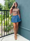 Free People Paradise Found Denim Skort
