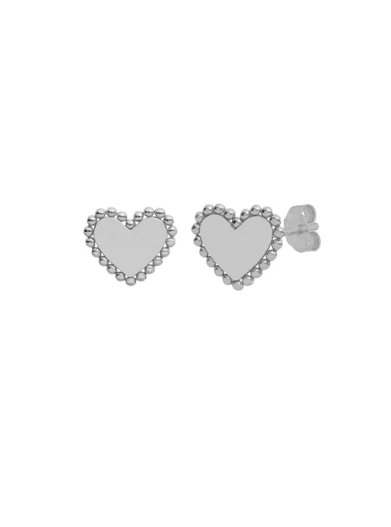 FYB Eleanor Heart Studs Silver