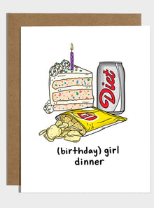  Girl Dinner Birthday Card