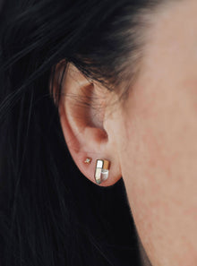  JaxKelly Gold Dip Aura Quartz Point - Earring