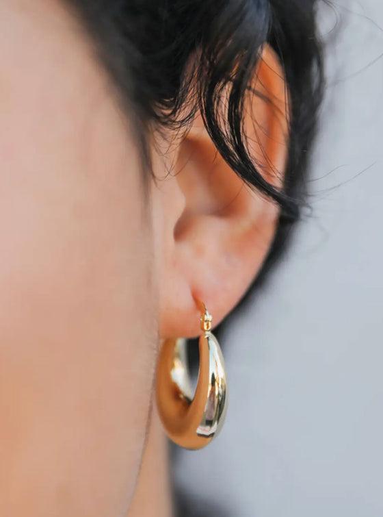 Jaxkelly Sculptural Wide Hoop Earrings