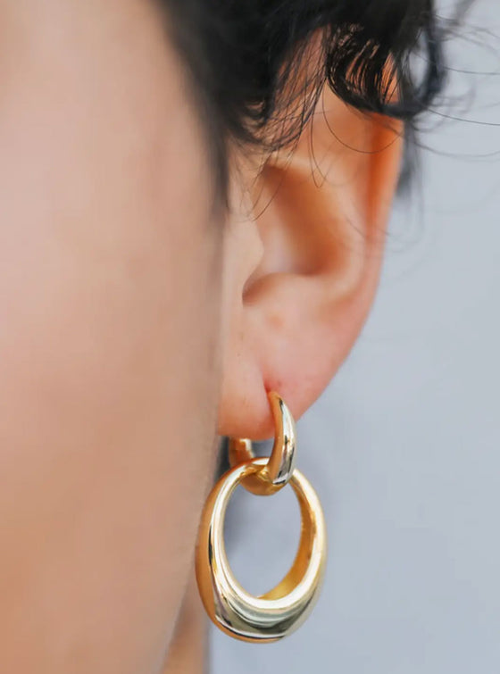 Jaxkelly Coupled Gold Hoop Earrings