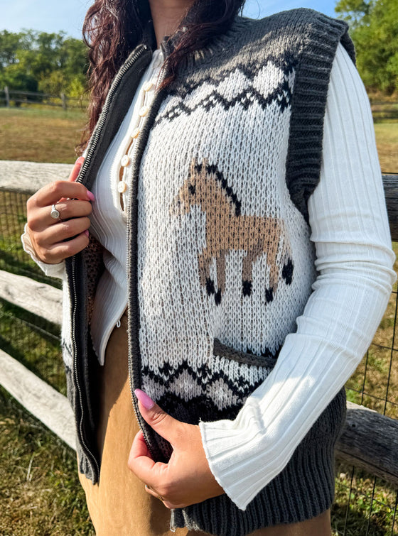 Horse Stable Sweater Vest