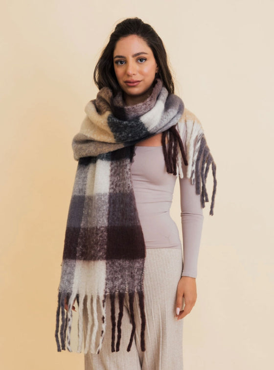Cozy Breeze Overside Fringe Scarf in 2 Colors