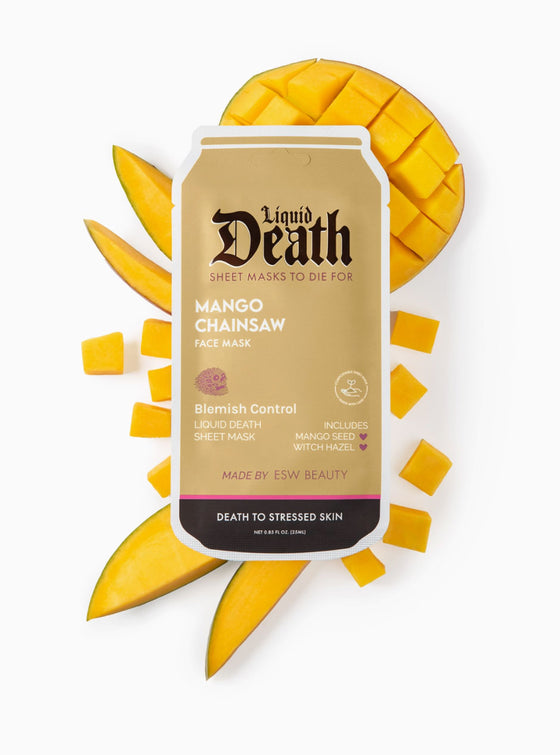 Mango Chainsaw Liquid Death Blemish Control Face Mask